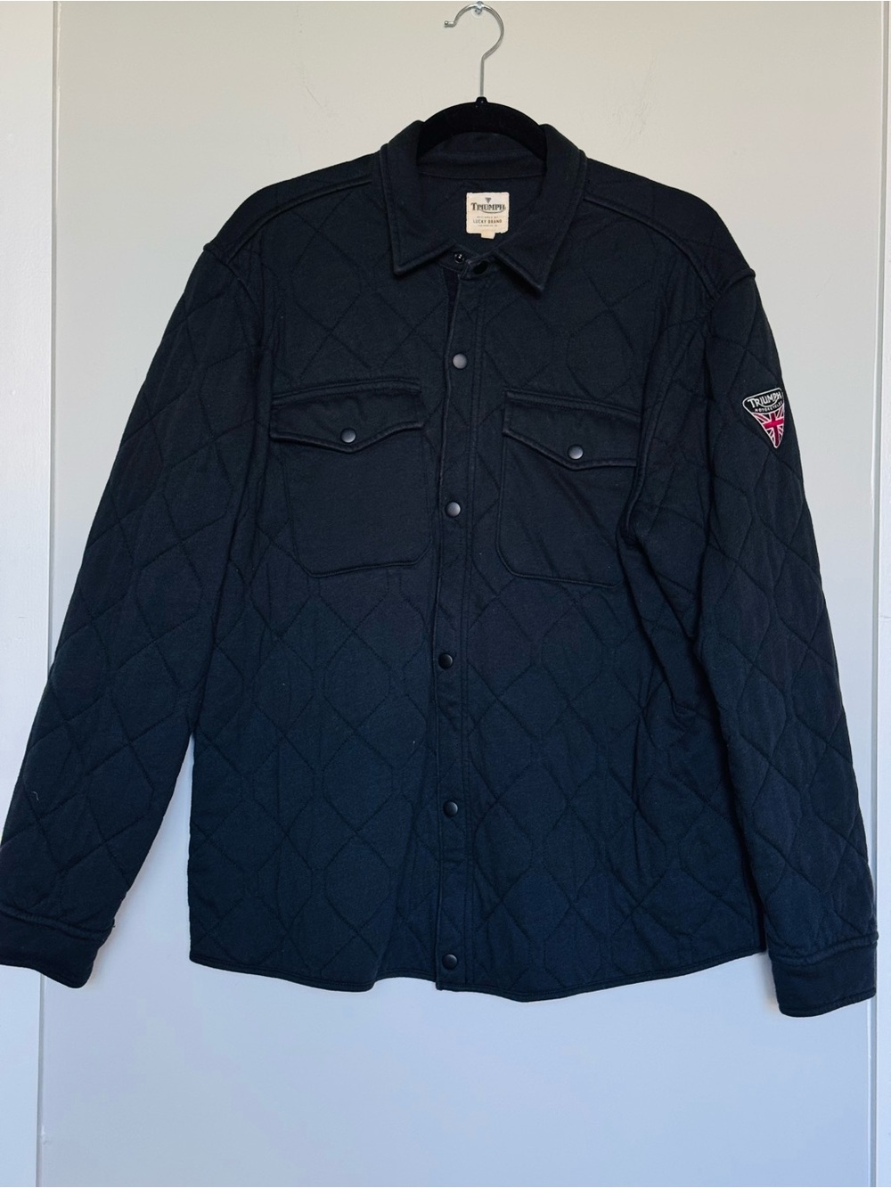 Lucky Brand x Triumph Motorcycles Quilted Shirt Jacket (Shacket), size Large